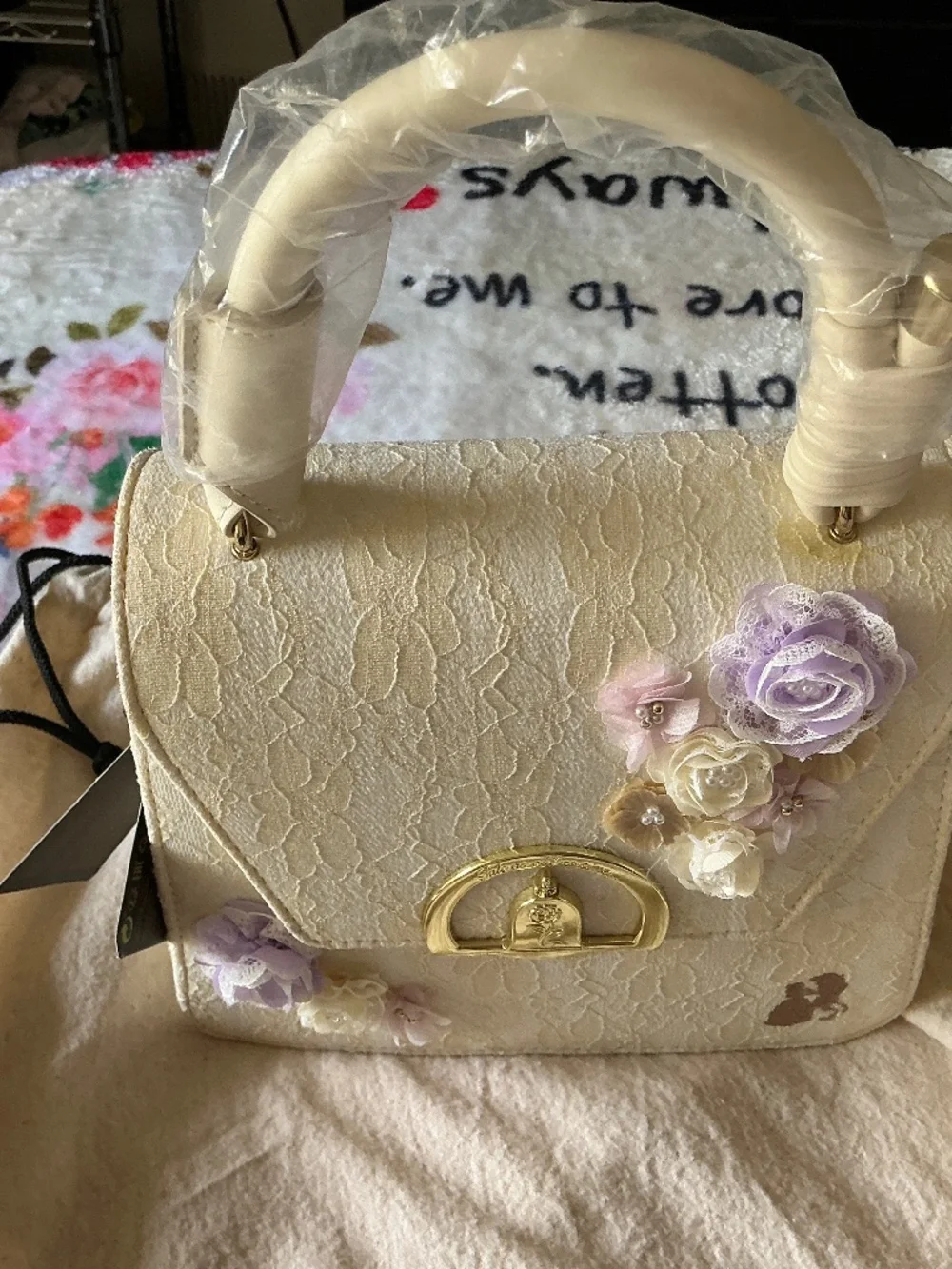 Loungefly Disney Beauty and the Beast Dance LaceFloral handbag.